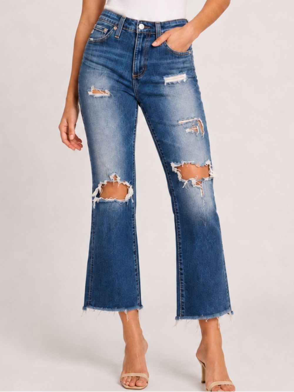 AG Adriano Goldschmied Jodi Crop High Rise Slim Flare Jeans Sz 24